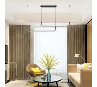 Suspendu LED Noir Design 24W 2500lm 4000K Moderne Lampe Suspendue Interieur