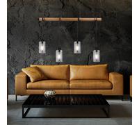Suspendu Plafonniers Braun la Vie Ess Chambre Bois Bâton Lampe Verre Fumée