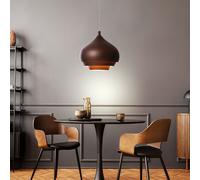Plafonnier pendule crème salon salle à manger éclairage suspension marron Eglo 97214