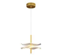 Suspendue Nordique Forme Feuille Chambre Coucher, Abat-Jour en Acrylique Double Couche, Suspendu doré, Lampe Manger créative, Lampes à Suspension de Salon Simples Modernes pour Salle d'étude