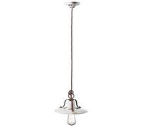 Suspendue Pendelleuchte Blanc Antique Shabby Céramique Métal Ø 25 CM E27 Manger