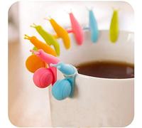 Suspendus Thé Sac Nouveau Mignon Coloré Escargot Forme Silicone Titulaire Tasse Tasse Couleurs De Bonbons Cadeau Set-24 pcs (24 pcs)