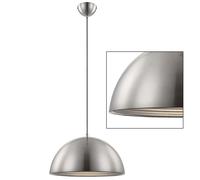 Suspension 1 flamme, plafonnier, lampe de salon, aluminium, nickel mat, 1 douille E27, DxH 40x128 cm