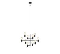 Suspension 10 lumières en acier brossé E27 60W noir - Markslöjd - Paris