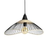 Seynave Suspension Kasteli 1x E27 rotin noir/naturel D.45 cm