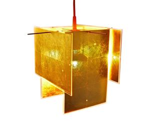 Suspension 24 Karat Blau 4 shades made of gold leaf and acrylic glass