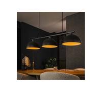 Suspension 3 lampes 120x30x150 cm en métal noir et doré - AMP