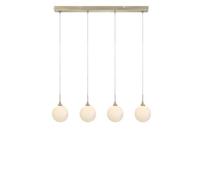 Suspension 4 globes verre blanc L.90 cm - G9 - Markslöjd - Quattro XL antique