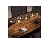 Suspension 8 lampes rondes en métal gris foncé avec ampoules - AMP