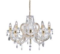 Suspension 8X E14 Luminaire En Cristal Ø61Cm En Jaune Or Éclairage Intérieur