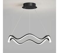 Suspension à anneau torsadé, lampe suspendue en métal ultra-mince avec abat-jour en silicone, lampes à suspension blanches pour salle à manger, lustre LED moderne - 24W - 3 modes de couleur, lumières