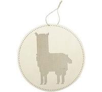 Suspension à broder lama en bois 22cm - graine créative Beige G