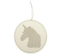 Suspension À Broder Tête De Licorne En Bois 22cm