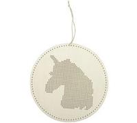 Suspension à broder tête de licorne en bois 22cm - graine créative Beige G