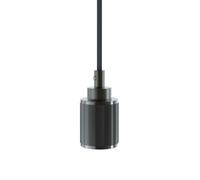 Suspension à douille en aluminium finition pointes de diamant argentées culot E27