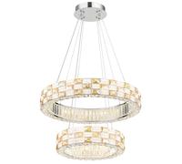 Suspension à LED Lampe de salon à intensité variable Chrome Métal Ø 61 cm