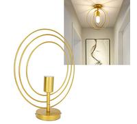 suspension à LED,Lustres modernes, plafonnier à cercles dorés, plafonnier E27 pour salon, salle à manger pour chambre à coucher, café, bar, restaurant, Plafonnier Lampe Suspendue Lampes Suspendue