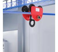 Suspension à roulettes - Capacité de charge : 1 T - Petit outil de levage - Largeur réglable avec rails de support en I et en H - Compatible avec les rails de support en I et en H - Pour soulever et