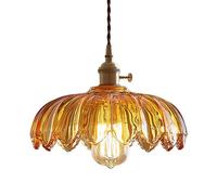 Suspension à tête Unique avec culot E27, Abat-Jour en Verre de Style Nordique Simple, luminaire décoratif de Plafond, idéal pour Une Chambre, Un Couloir ou Un Salon.