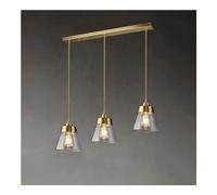 Suspension, Abat-Jour en Verre Transparent, luminaire Suspendu doré, 16 cm, Douille en Laiton antirouille, idéal pour Une Salle à Manger ou Un Magasin.