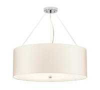 Suspension Abat-Jour Rond Ø66Cm 5X E27 Crème Chrome Salle À Manger