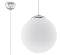 Suspension Acier Blanc/Chromé E27 1 Ugo 40