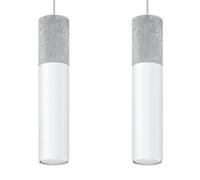 Suspension Acier Blanc/Gris GU10 2 Borigio