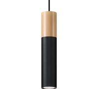 Suspension Acier Bois Naturel/Noir GU10 1 Pablo