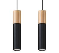 Sollux Lighting Pablo lampe suspendue 2x40 W noir-bois SL.0633