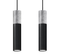 Suspension Acier Gris/Noir GU10 2 Borigio