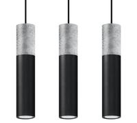 Suspension Acier Gris/Noir GU10 3 Borigio Line