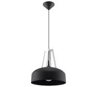 Suspension Acier Noir/Blanc E27 1 Casco