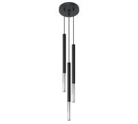 SOLLUX lighting Suspension lampe suspension lampe suspendue - plafonnier acier - 3 flammes - ampoule LED - noir chrome Mozaica