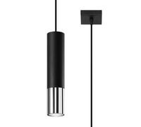 Suspension Acier Noir/Chromé GU10 1 Loopez