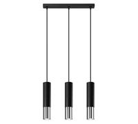 Suspension Acier Noir/Chromé GU10 3 Loopez Line
