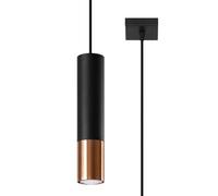 Suspension Acier Noir/Cuivre GU10 1 Loopez