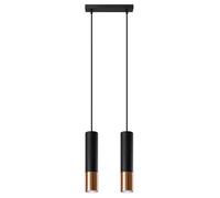 Suspension Acier Noir/Cuivre GU10 2 Loopez