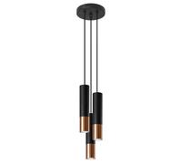 Suspension Acier Noir/Cuivre GU10 3 Loopez