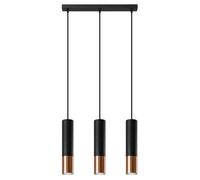 Suspension Acier Noir/Cuivre GU10 3 Loopez Line