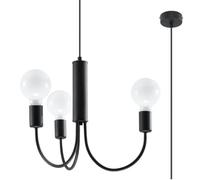 Suspension Acier Noir E27 3 Piccolo