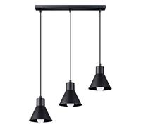 Suspension Acier Noir E27 3 Taleja