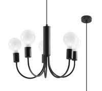 Suspension Acier Noir E27 5 Piccolo