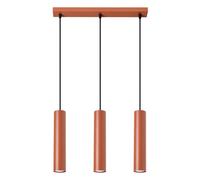 Suspension Acier Ocre Rouge GU10 3 Lagos Line