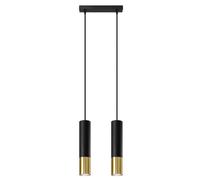 Suspension Acier Or/Noir GU10 2 Loopez