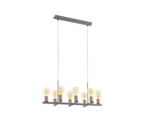 Suspension ADRI 1 E27 8X60W en acier gris et or rose 785x305x1100mm