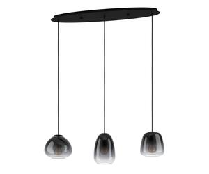 Suspension AGUILARES E27 3X40W en acier noir 840x195x1045mm
