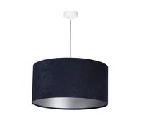 Suspension AIMEE Bleu Argent Tissu En Velours Ø50Cm Ronde