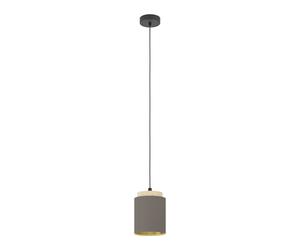 Suspension ALBARIZA E27 1X40W en acier et bois noir et marron D160mm