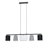 Suspension ALMEIDA 1 E14 5X25W en acier noir 1200x255x1100mm