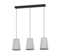 Suspension ALSAGER E27 3X40W en acier noir 910x210x1100mm